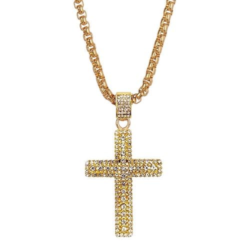 K Gold Plated Cross Necklace - Stephen Oliver - Modalova