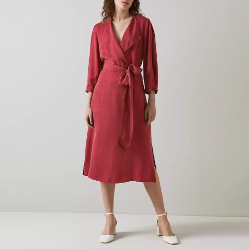 Burgundy Iris Belted Dress - L K Bennett - Modalova