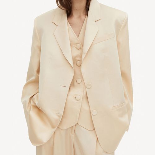 Ecru Rosettan Wool Blend Blazer - By Malene Birger - Modalova