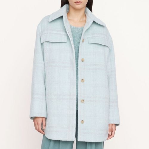 Blue Plaid Wool Blend Shirt Jacket - Vince - Modalova