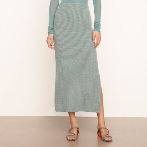 Sage Ribbed Wool Blend Skirt - Vince - Modalova