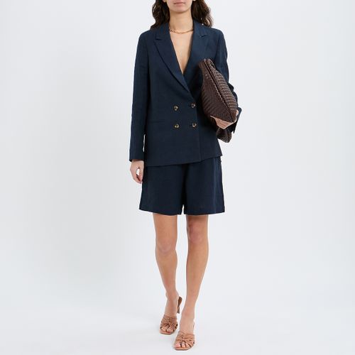 Navy Linen Blazer - NÂ°Â· Eleven - Modalova