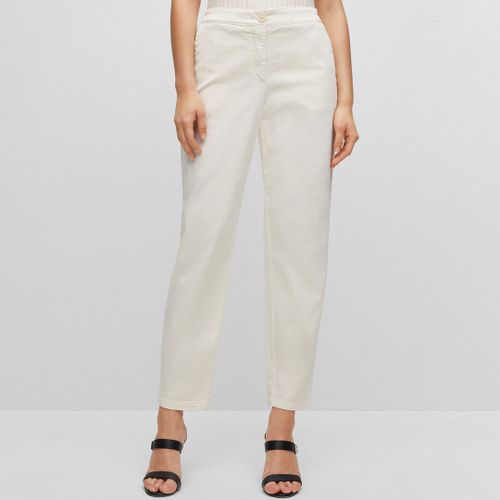 White Tolinda Cotton Blend Trousers - BOSS - Modalova