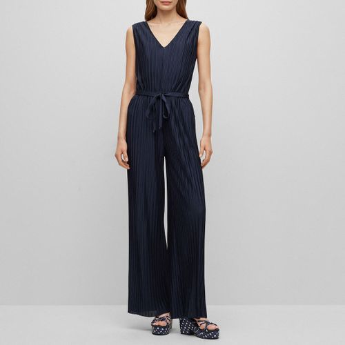 Navy Edacria V-Neck Jumpsuit - BOSS - Modalova