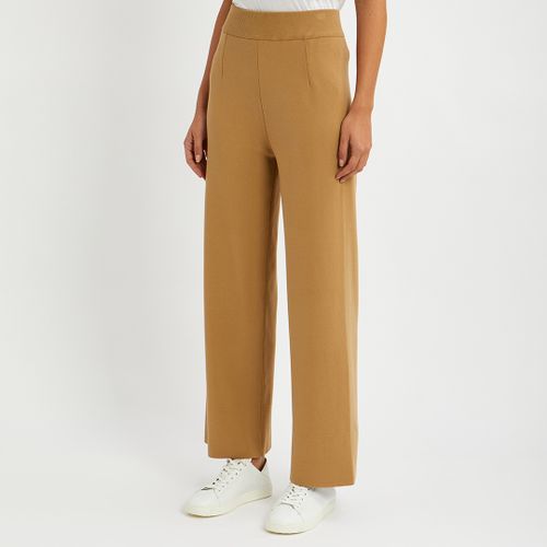 Camel Wide Leg Trousers - BOSS - Modalova