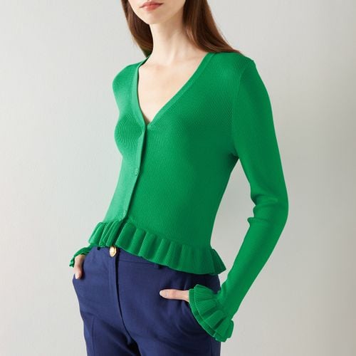 Green Knitted Flare Cardigan - L K Bennett - Modalova