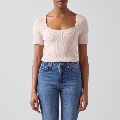 Pink Rib Scoop Neck Top - L K Bennett - Modalova