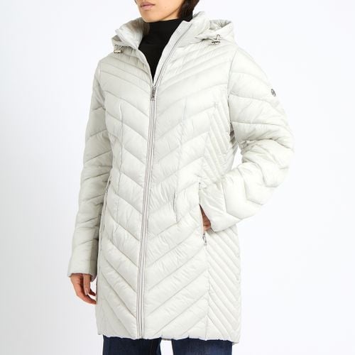 White Long Chevron Coat - Michael Kors - Modalova