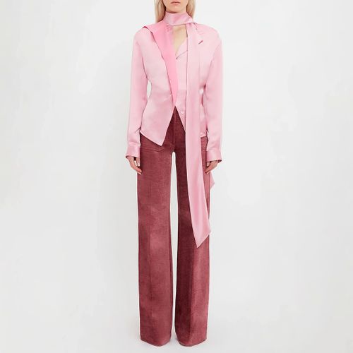 Pink Scarf Neck Blouse - Victoria Beckham - Modalova