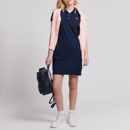 Contrast Trim Cotton Blend Polo Dress - U.S. Polo Assn. - Modalova