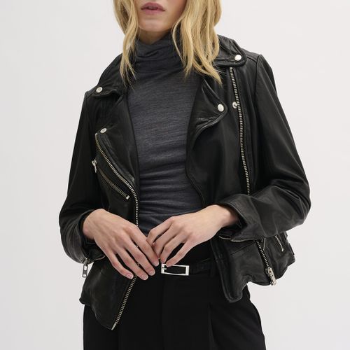 Black Leather Jacket - My Essential Wardrobe - Modalova