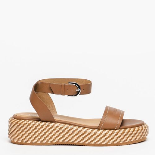 Tan Platform Leather Sandals - Emporio Armani - Modalova