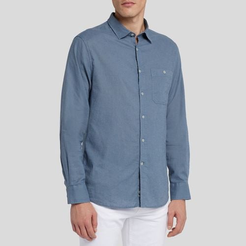 Blue One Pocket Linen Blend Shirt - 7 For All Mankind - Modalova