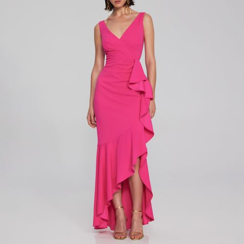 Pink Ruffle Maxi Dress - Joseph Ribkoff - Modalova