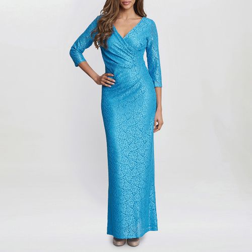 Blue Fearne Lace Wrap Maxi Dress - Gina Bacconi - Modalova