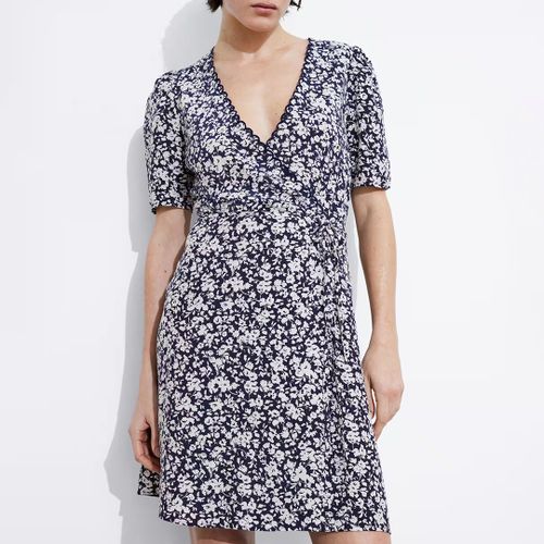 Navy Printed Wrap Mini Dress - & Other Stories - Modalova