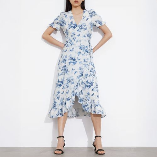 White/ Printed Ruffle Wrap Dress - & Other Stories - Modalova