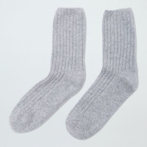 Grey Cashmere Ribbed Bed Socks - NÂ°Â· Eleven - Modalova