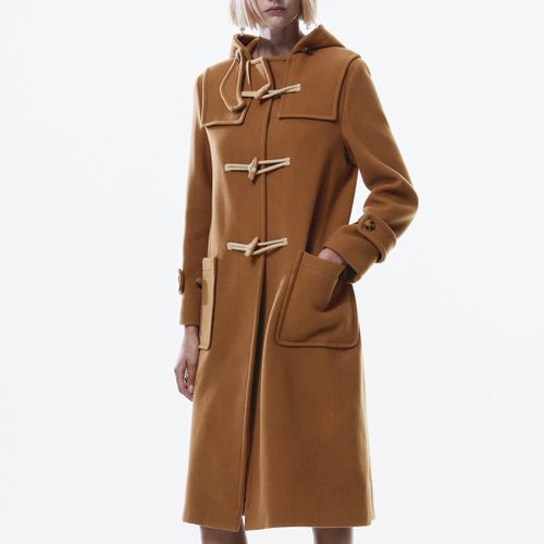 Brown Hooded Wool Blend Duffle Coat - Mango - Modalova