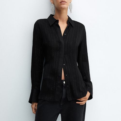 Black Metallic Thread Shirt - Mango - Modalova