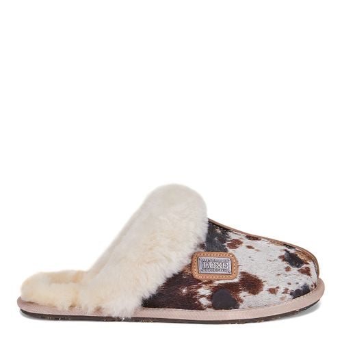 Cow Print Closed Mule Suede Slippers - Australia Luxe Collective - Modalova