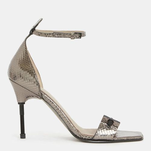 Betty Snake Print Heeled Leather Sandals - All Saints - Modalova
