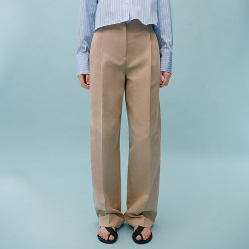 Beige Straight Leg Trousers - Mango X Victoria Beckham - Modalova