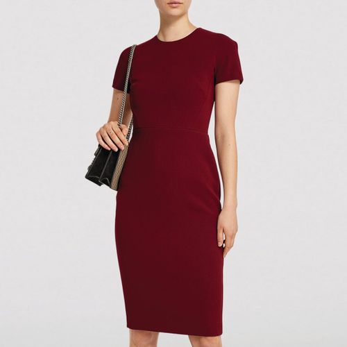 Burgundy T-Shirt Fitted Dress - Victoria Beckham - Modalova