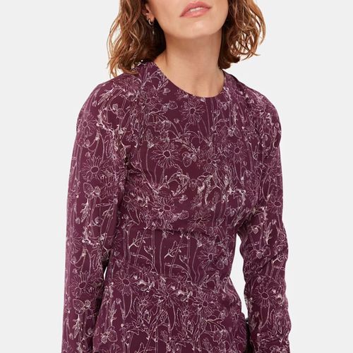 Burgundy Strawberry Silk Top - WHISTLES - Modalova