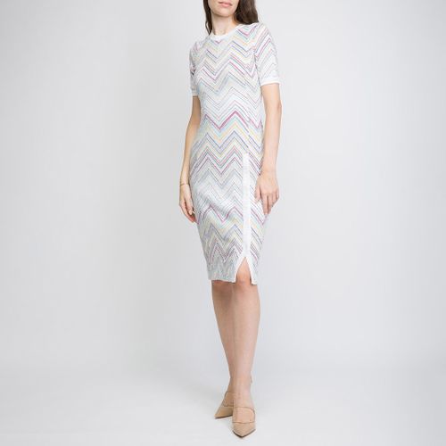 White Zig Zag Split Cotton Blend Dress - Missoni - Modalova