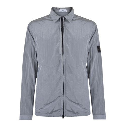 Grey Zip Cotton Blend Overshirt - Stone Island - Modalova