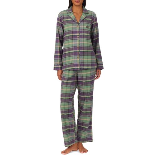 Sage Herringbone Twill Notch Collar Pajama Set - Lauren Ralph Lauren - Modalova