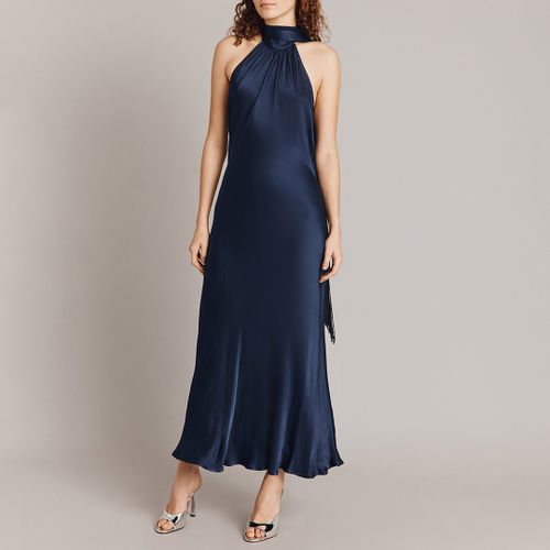 Navy Backless Halterneck Maxi Dress - Ghost - Modalova