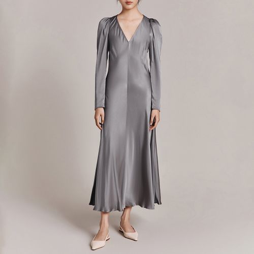 Slate V-Neck Slinky Midaxi Dress - Ghost - Modalova