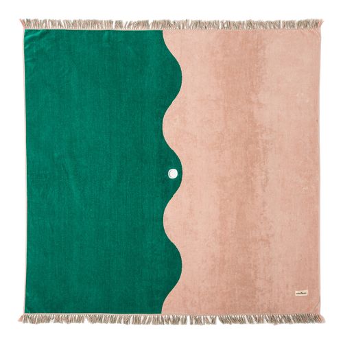 Ocean Green And Stripe Holiday Beach Blanket - Business & Pleasure Co - Modalova