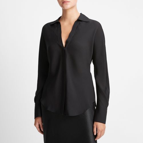 Black Silk Button Up Blouse - Vince - Modalova