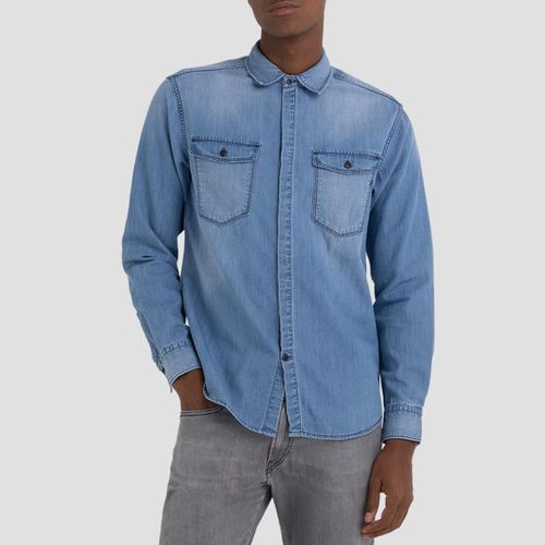 Chemise En Coton Denim Bleu Indigo - Replay - Modalova