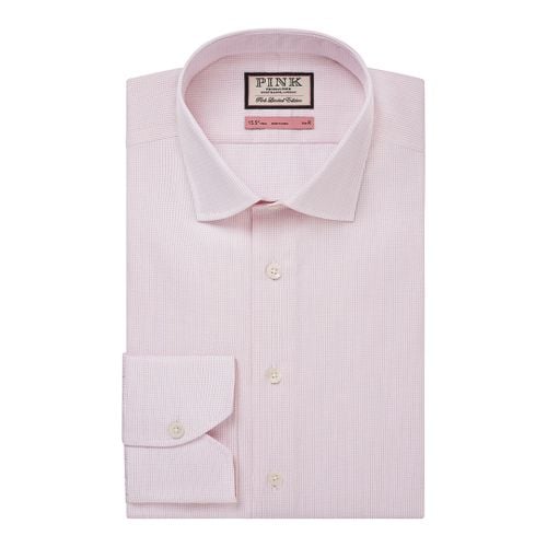 Mini Check Slim Fit Cotton Shirt - Thomas Pink - Modalova