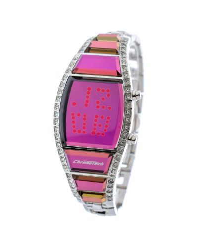 Women's Digital Quartz Steel Case Watch - Chronotech - Modalova