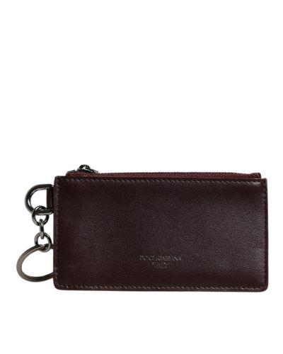 Leather Card Holder with Key Ring- Wallets - Dolce & Gabbana - Modalova