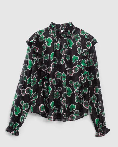 Floral Print Ruffle Blouse Floral - Size 14 - IKKS - Modalova