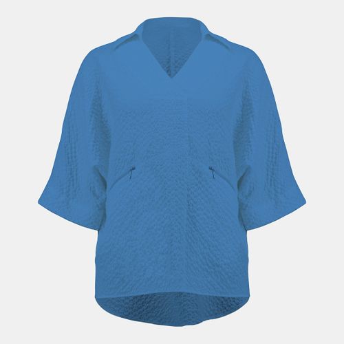 Blue Textured Zip Pocket Blouse - Size 12 - Joseph Ribkoff - Modalova