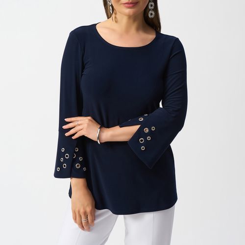 Navy Flared Sleeve Blouse - Size 8 - Joseph Ribkoff - Modalova