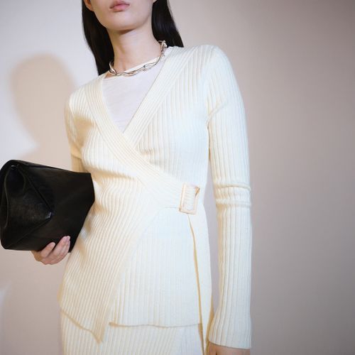 Ribbed Cardigan With Buckle - Size S - Mango - Modalova