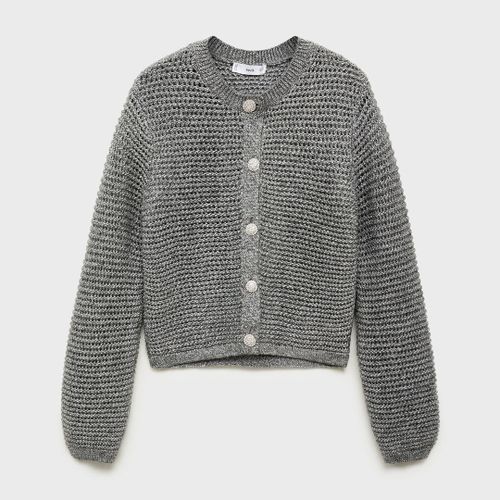 Lurex Knitted Jacket With Buttons - Size S - Mango - Modalova