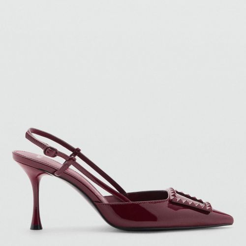 Burgundy Patent leather slingback-heeled shoes - Size 5 - Mango - Modalova
