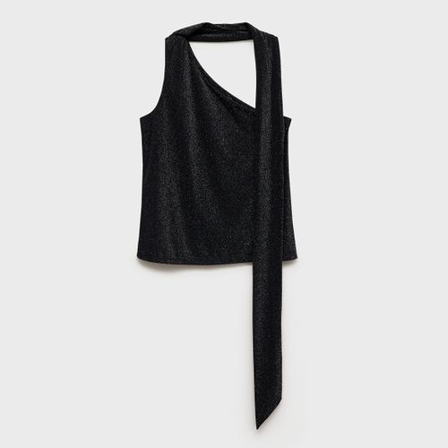 Asymmetrical Lurex Top - Size L - Mango - Modalova