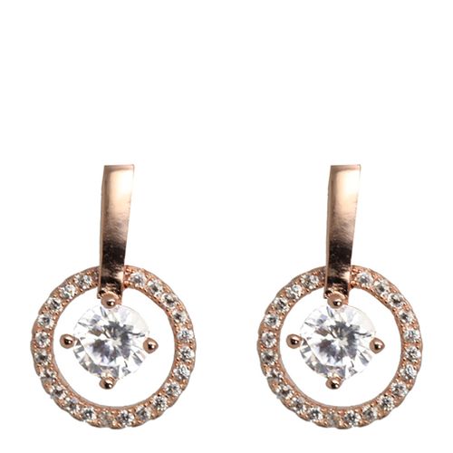 Clear Cubic Zirconia Circle Drop & Bar Earring - LIDO - Modalova