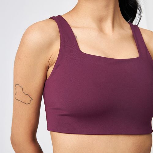 Plum Square-Neck Tommy Bra - Size L - Girlfriend Collective - Modalova
