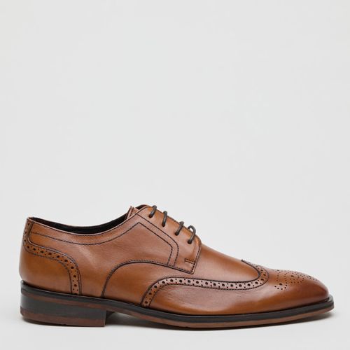 Men's Tan Leather Henry Brogue Derby - Size 9 - SAVILE ROW CO - Modalova